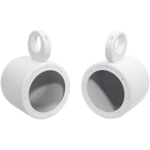 imageRockville Pair MAC65W 65quot White Aluminum Wakeboard Tower Speaker Pods Waterproof HighEfficiency Airspace Universal Fit for Marine and Boat AudioWhite