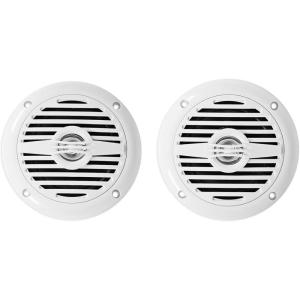 imageRockville Pair MS40B 200 Watt Marine Boat Speakers 4 Inch 4 Ohm Waterproof Compact Design HighFidelity Sound UVResistant for Boats and Outdoor UseWhite