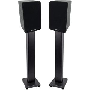 imageRockville Pair RockShelf 54B Black 525quot Home Bookshelf Speakers  36quot Stands
