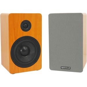 imageRockville Pair RockShelf 58C V2 360W 525quot Bookshelf Speakers 8 Ohm Kevlar Woofers Silk Dome Tweeters MDF Wood Grain Cabinet for Home Theater and MusicClassic