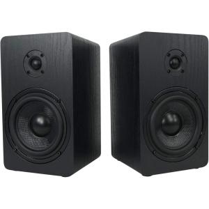imageRockville Pair RockShelf 58C V2 360W 525quot Bookshelf Speakers 8 Ohm Kevlar Woofers Silk Dome Tweeters MDF Wood Grain Cabinet for Home Theater and MusicBlack