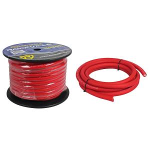 imageRockville R0G100 Red 0 Gauge AWG 100 Ft Car Amp PowerGround Wire Cable Flexible PVC Jacket Cool Cable Technology NoiseReducing Winding for Car Audio AmplifiersRed