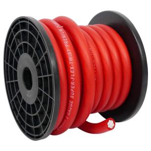 imageRockville R0G20BLUE 0 Gauge 20ft Car Amp PowerGround Wire Cable High Current Transfer UltraFlexible PVC Jacket Noise Reduction for Car Audio EnthusiastsRed