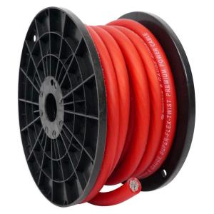 imageRockville R0G30RED 0 Gauge 30ft PowerGround Wire Cable High Conductivity Flexible PVC Jacket Noise Reduction Show Car Performance for Car Audio EnthusiastsRed
