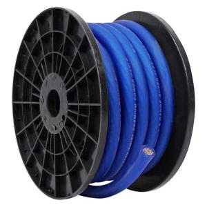imageRockville R0G30RED 0 Gauge 30ft PowerGround Wire Cable High Conductivity Flexible PVC Jacket Noise Reduction Show Car Performance for Car Audio EnthusiastsBlue