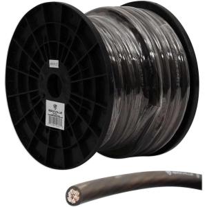 imageRockville R0G50BLACK 0 Gauge 50 Ft Power and Ground Wire Cable Flexible PVC Jacket HighStrand Count Durable Black Spool for Car Audio Amplifiers and SubwoofersBlack