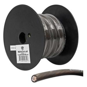 imageRockville R0G5BLUE 0 Gauge AWG 5 Ft Ground Wire Cable CopperClad Aluminum Flexible Jacket High Current Capacity for Car Audio AmplifiersBlack