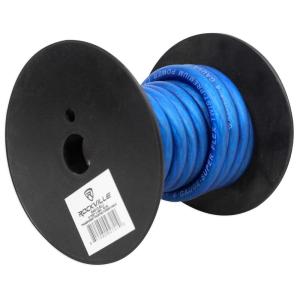 imageRockville R4G12BLUE 4 AWG 12ft Car Amp Power Wire High Conductivity Flexible PVC Jacket Noise Reduction for Car Audio EnthusiastsBlue