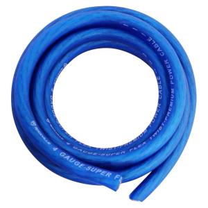 imageRockville R4G5BLUE 4 AWG 5 Ft Car Amp Ground Wire UltraPure Copper Flexible Translucent PVC Jacket High Current Power Cable for Car AudioBlue