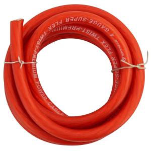imageRockville R4G5BLUE 4 AWG 5 Ft Car Amp Ground Wire UltraPure Copper Flexible Translucent PVC Jacket High Current Power Cable for Car AudioRed