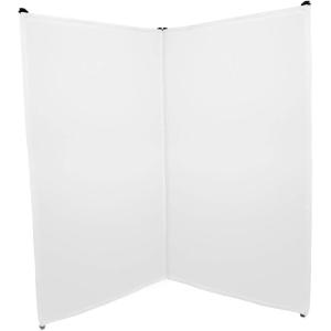imageRockville RAPFAB Black DJ Facade Extension 2 Panels Lightweight Aluminum 360Degree Rotation FireRetardant Scrim Portable for Mobile DJs and Event Plannerswhite
