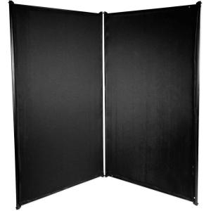 imageRockville RAPFAB Black DJ Facade Extension 2 Panels Lightweight Aluminum 360Degree Rotation FireRetardant Scrim Portable for Mobile DJs and Event Plannersblack