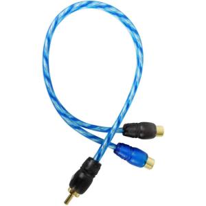 imageRockville RCAM2F RCA YAdaptor 1 Male to 2 Female 6 Inch Interconnect Cable Durable Build GoldPlated Connectors for Home and Car Audio Systems