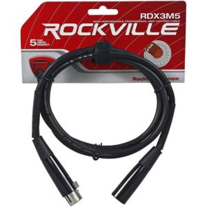imageRockville RDX3M5 3 Pin DMX Lighting Cable 5 Ft 100 OFC Copper 120 Ohm Female to Male Flexible Durable for DJs and Stage Lighting