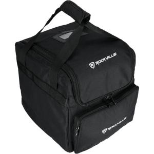 imageRockville RLB40 Padded Travel Bag for 2 Chauvet or ADJ Lights 10mm Foam Divider wPlastic Ext Pocket Rubber Feet Lightweight 17 lbs