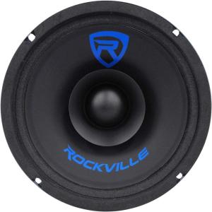 imageRockville RM68SP MidRange Car Speaker 65 120W 8 Ohm Dual Cone Kevlar Foam Suspension Bullet Phase Plug CEA Compliant Perfect for Car Audio8 Ohm Dual Cone