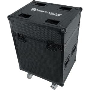 imageRockville RMH2C Case for 2 Large Moving Head Lights Customizable Foam BuiltIn Wheels Butterfly Latches for DJs and Event Lighting ProfessionalsBlack