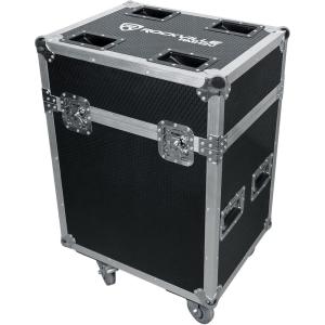 imageRockville RMH2C Case for 2 Large Moving Head Lights Customizable Foam BuiltIn Wheels Butterfly Latches for DJs and Event Lighting ProfessionalsWhite