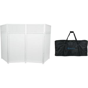 imageRockville ROCKBOOTH DJ Event Booth Facade w 395quot x 20quot Table Detachable Table BlackWhite Scrims Travel Bag for Mobile DJs and Event ProfessionalsWhite