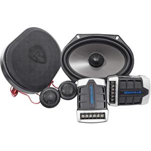 imageRockville RV682C 6x8quot Component Car Speakers 900W 4 Ohm CEA Rated Polypropylene Woofer Butyl Surround 12quot PEI Tweeter Perfect for Car Audio