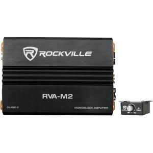 imageRockville RVAM2 Mono Car Amplifier 2500W 625W DynoCertified RMS at 1 Ohm With Bass Remote ClassD MOSFET Perfect for Subwoofers and Car Audio