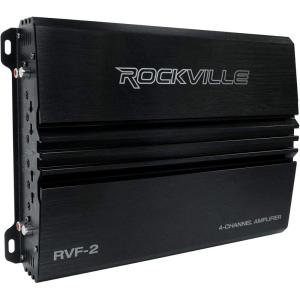 imageRockville RVF2 4Channel Car Amplifier 1200W Peak300W RMS ClassAB MOSFET Adjustable Crossover Bass EQ Perfect for Subwoofers and Car Audio