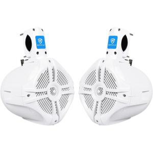 imageRockville RWB65B 500W 65quot Marine Wakeboard Tower Speakers 4 Ohm Waterproof Durable Mounting HighFidelity Sound Perfect for Boats Jeeps ATVsWhite