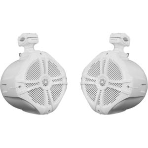 imageRockville RWB90W Pair 8quot 600W Peak200 RMS Marine Wakeboard Tower Speakers 360 Degree Swivel Waterproof HighFidelity Sound Stainless Steel Hardware for Boats ATVs and UTVsWhite