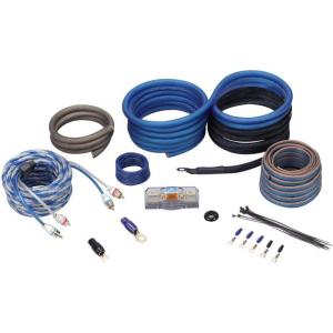 imageRockville RWK4CU 4 AWG 100 Copper Car Amp Wiring Kit with Crystal SQ RCA Cables SilverTinned GoldPlated Mini ANL Fuse Holder Complete 2000W Installation Set for Car Audio Systems