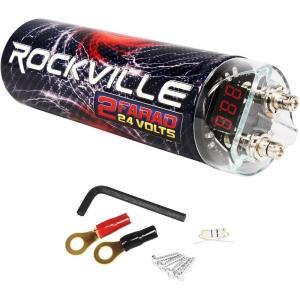 imageRockville RXC2D 2 Farad Stiffening Power Capacitor with LED Digital Volt Meter2 Farad