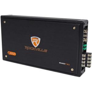 imageRockville RXDF30 2400W 4Channel 2Ohm Micro Car Amplifier DynoCertified MOSFET Adjustable Crossover WaterResistant Perfect for Car Audio