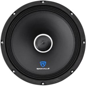 imageRockville RXM108 10quot MidRange Car Speaker 600W Peak 300W RMS 8 Ohm Kevlar Cone Bullet Open Basket CEA Compliant Grille Perfect for Car Audio4 Ohm With Bullet