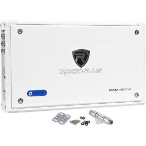 imageRockville RXM8BTW 8Channel 1500W Marine Amplifier Bluetooth DynoCertified 750W RMS MarineGrade Build Compact 67quotx2quotx115quot for Boat and Marine Audiowhite