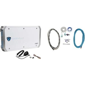 imageRockville RXMF4 Marine 4 Channel Amplifier 2400w Peak600w RMSPA MicAmp Kit