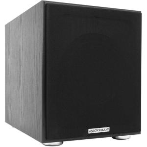 imageRockville Rock Shaker 8 Black 8quot Powered Subwoofer 400W Deep Bass ClassD Amp RCASpeaker Inputs for Home Theater ampamp StudioBlack