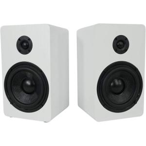 imageRockville RockShelf 54C V2 360W Wood 525quot Bookshelf Speakers4 Ohm Audiophile Woofer Silk Tweeter WallMountable for Home Theater and Music EnthusiastsWhite
