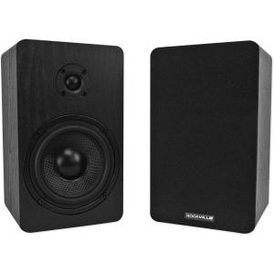 imageRockville RockShelf 54C V2 360W Wood 525quot Bookshelf Speakers4 Ohm Audiophile Woofer Silk Tweeter WallMountable for Home Theater and Music EnthusiastsBlack