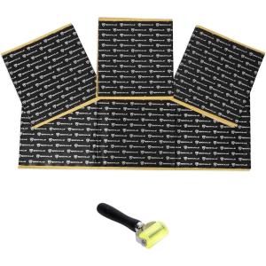 imageRockville Rockmat RM12B 12 Sq Ft Butyl Rubber Car Sound DampeningDeadening Kit Noise Reduction Heat Resistant Easy Install with Roller for Car Audio