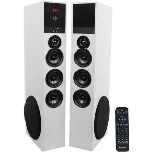 imageRockville TM150W Powered Home Theater Tower Speaker System White 1000W 10quot Subwoofers Bluetooth USBSD Playback FM Radio Remote Control Karaoke Ready Perfect for Home EntertainmentWhite