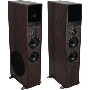 imageRockville TM80B Powered Home Theater Tower Speaker System Black 800W 8quot Subwoofers Bluetooth USBSD Playback FM Radio Remote Control Karaoke Ready Perfect for Home EntertainmentDark Wood