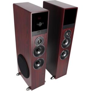 imageRockville TM80B Powered Home Theater Tower Speaker System Black 800W 8quot Subwoofers Bluetooth USBSD Playback FM Radio Remote Control Karaoke Ready Perfect for Home EntertainmentCherry