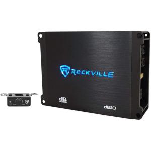 imageRockville dB10 800W Mono 4Ohm Car Amplifier HighSpeed MOSFET Adjustable 12dB Crossover LED Remote Sub Control Perfect for Car Audio and Subs