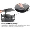 imageRockville FLX Black Adjustable Height 4 Shelf Home Theater Audio Rack Stand 24quotx18quot 300lb Limit Steel Tubes Perfect for Home Theaters StudiosBlack