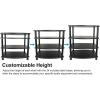 imageRockville FLX Black Adjustable Height 4 Shelf Home Theater Audio Rack Stand 24quotx18quot 300lb Limit Steel Tubes Perfect for Home Theaters StudiosBlack