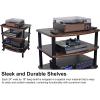 imageRockville FLX Black Adjustable Height 4 Shelf Home Theater Audio Rack Stand 24quotx18quot 300lb Limit Steel Tubes Perfect for Home Theaters StudiosDark Wood