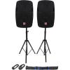 image2 Rockville SPG84 8 Passive 800W DJ PA Speakers 4 Ohm 2 Stands2 CablesCase