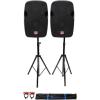 image2 Rockville SPGN124 12quot Passive 2400W DJ PA SpeakersStandsCablesCarry Bag