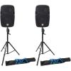 image2 Rockville SPGN128 12quot Passive 1200W DJ PA SpeakersCrankUp Speaker Stands