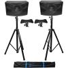imagePair Rockville KPS12 12quot 3Way 1600 Watt MDF KaraokePro SpeakersTripod Stands