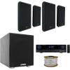 imageRockville Amplifier4 RockSlim Black Home Theater Wall Mount Slim SpeakersSub